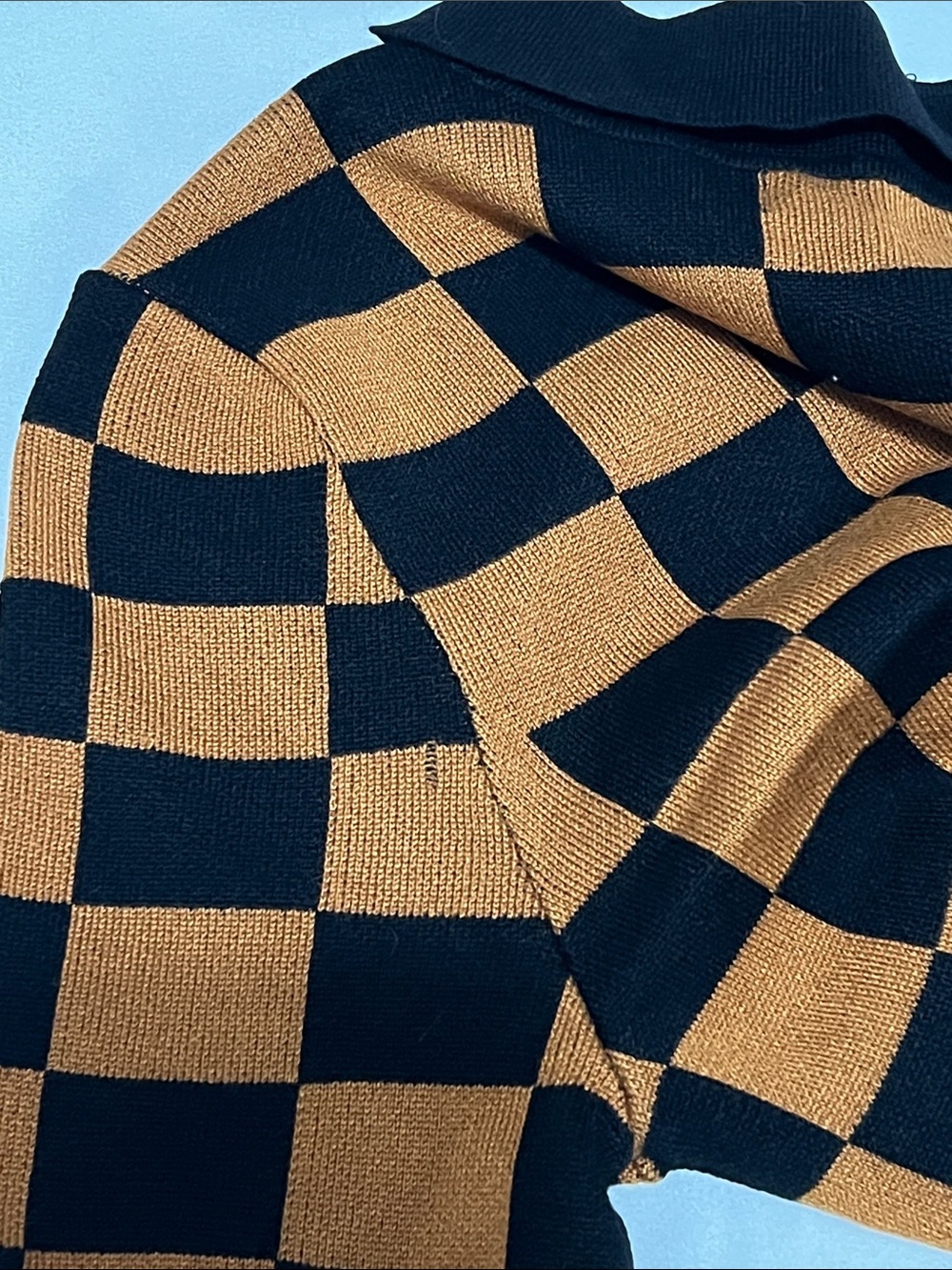 Love Always by FCT Black Tan Checkered Knit Midi Dress - Picture 3 of 5